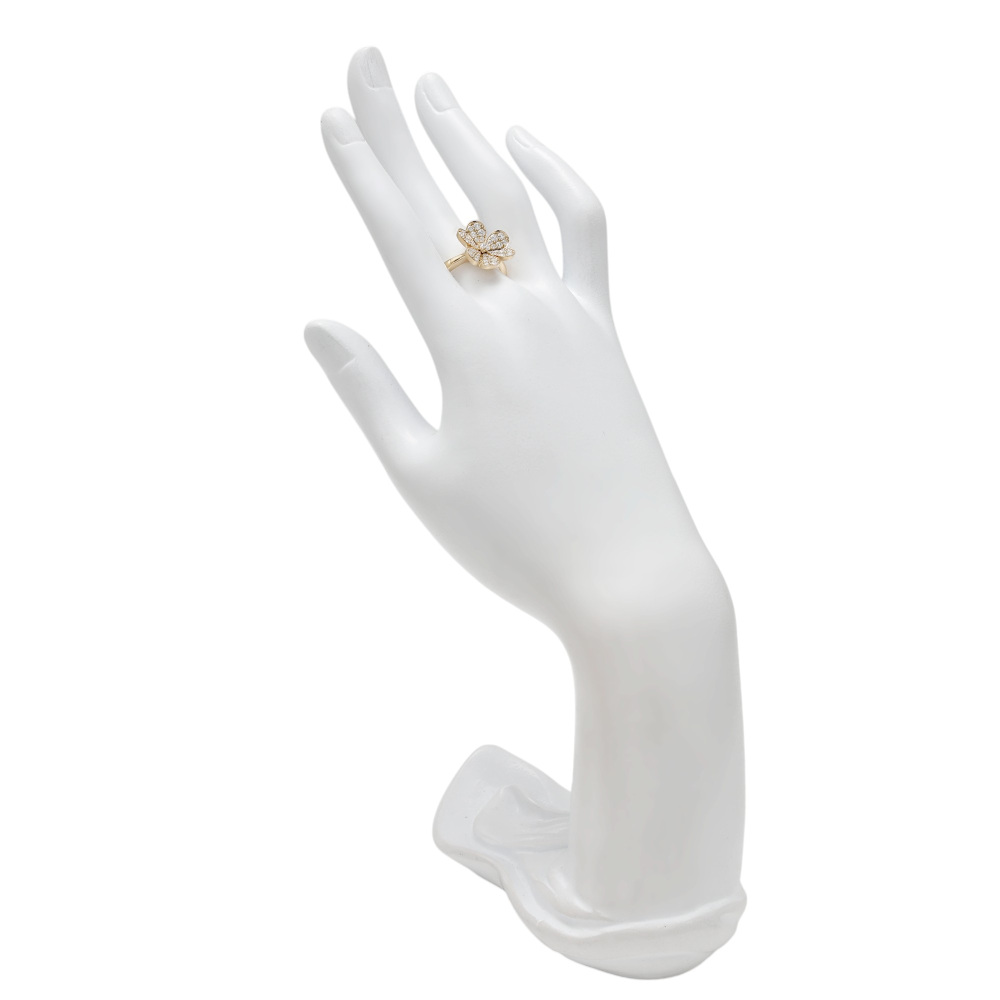Van Cleef & Arpels Frivole 1 Flower Ring 18K Yellow Gold Diamond VCARPJMQ00