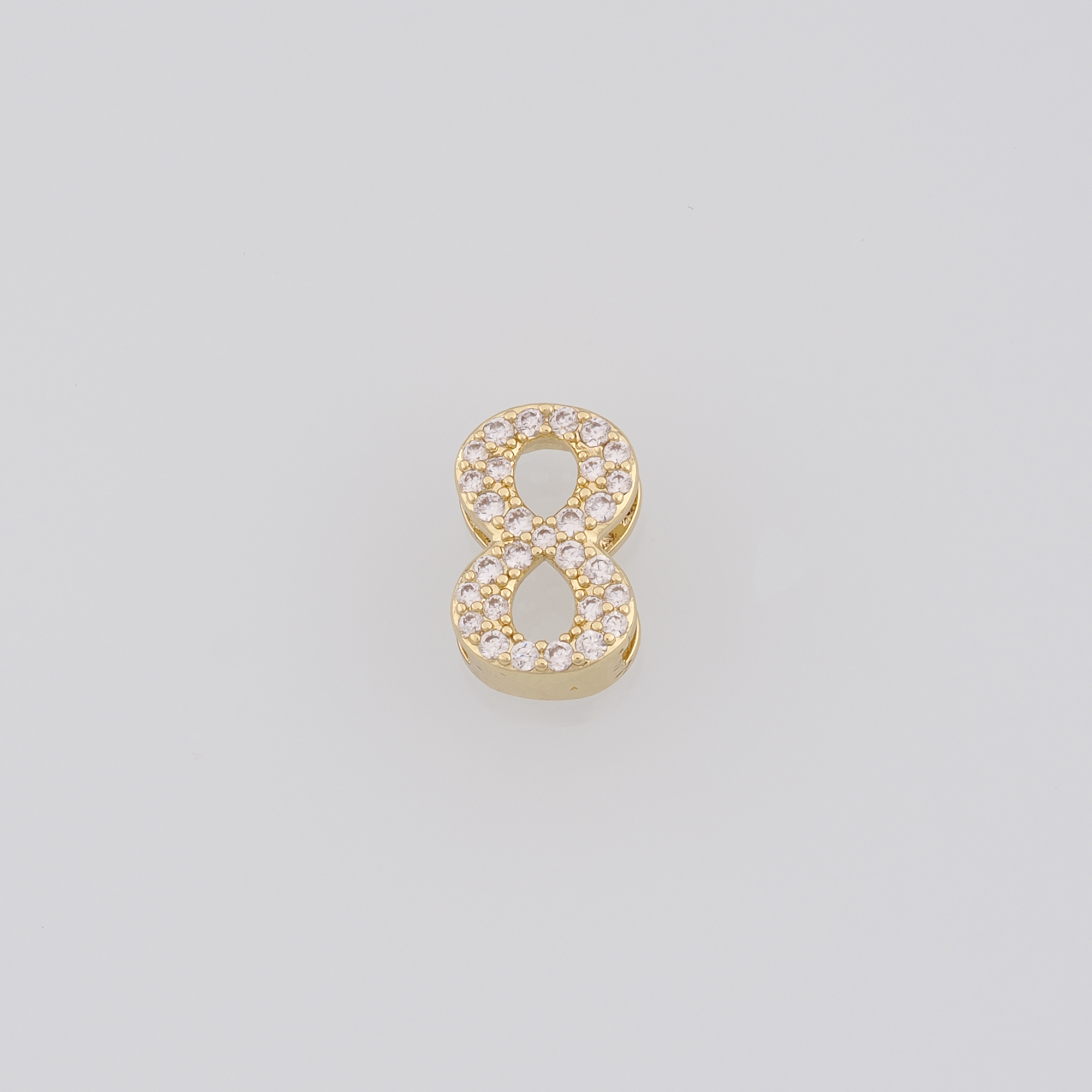 18K Gold Filled Number Spacer Beads,CZ Micro Pave Number Spacer Beads,DIY Jewelry Making Supply