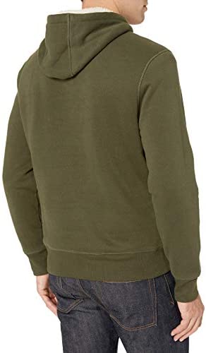 Men's Sherpa-Lined Pullover Hoodie Sweatshirt