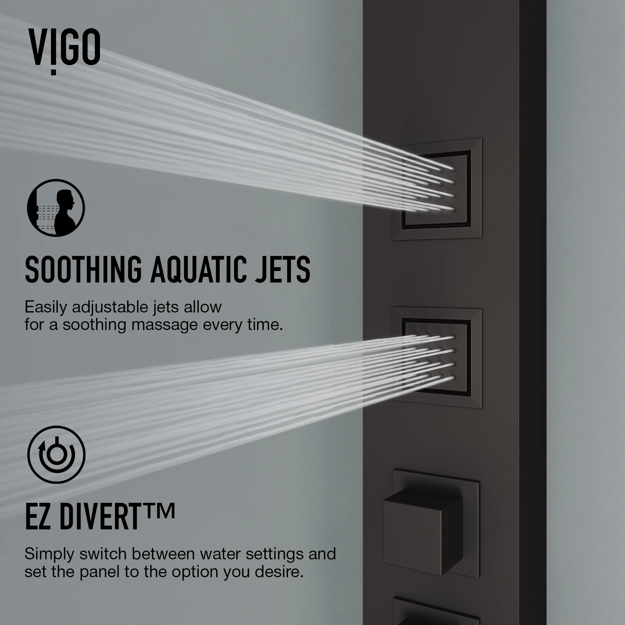 Vigo Vg08021 Sutton Thermostatic Shower Panel - Black