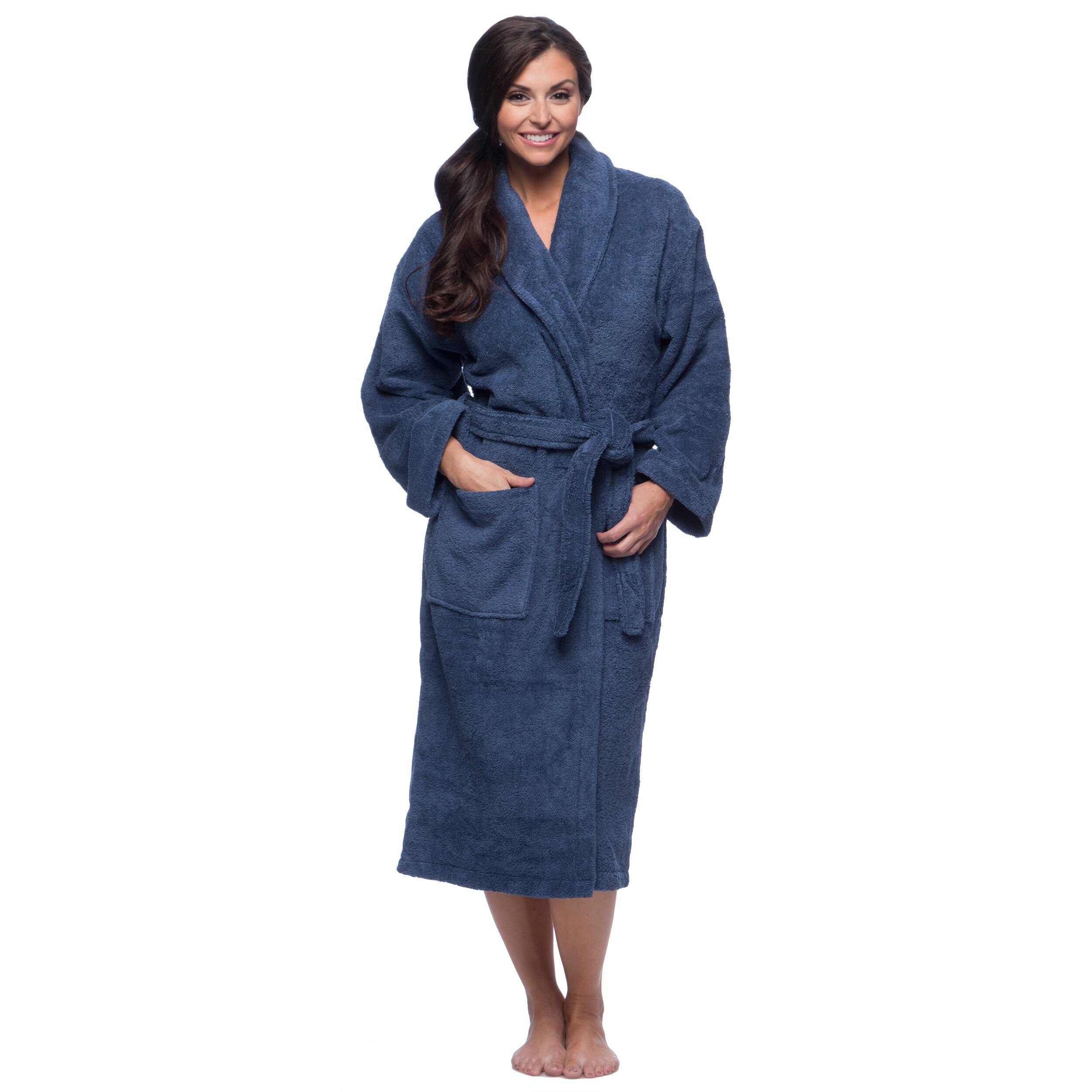 Classic Turkish Towel Medium Turkish Cotton Terry Bathrobe in Pink