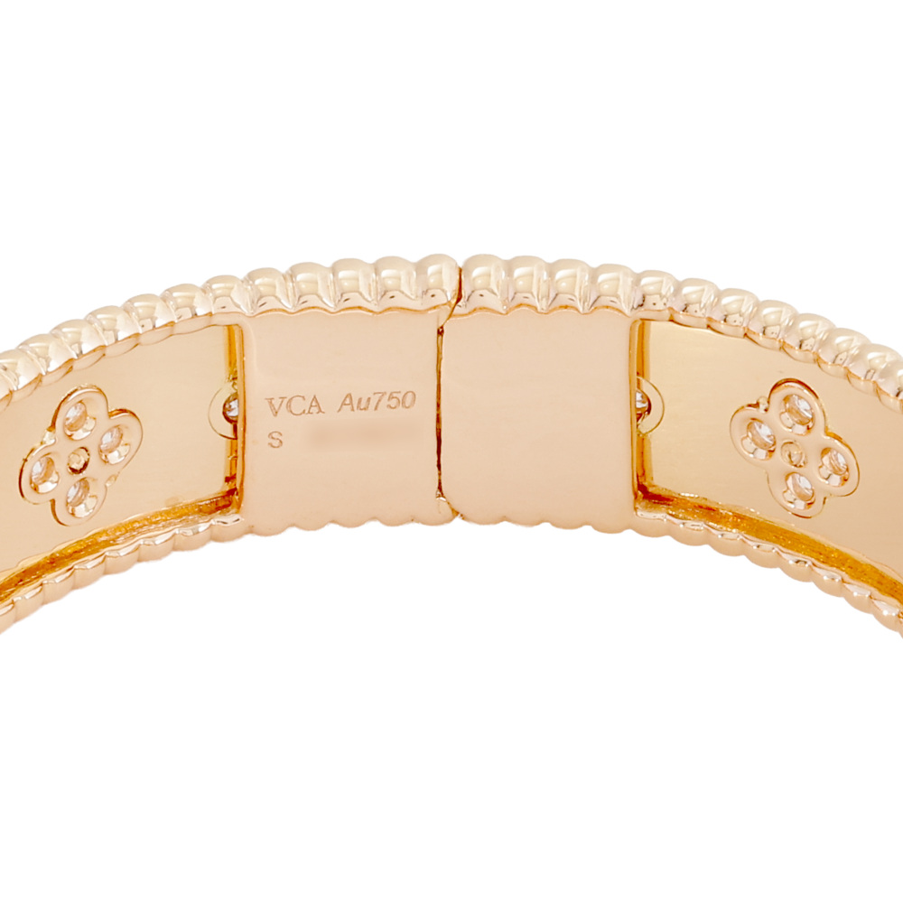 Van Cleef & Arpels Perlet Clover Bracelet 18K Rose Gold Diamond VCARP3O200