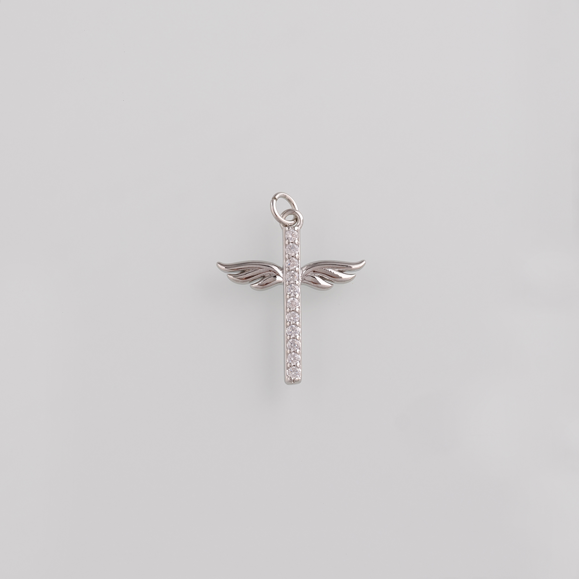 18K Gold Filled Wing Pendant,CZ Micro Pave Wings Earrings Necklace for DIY Jewelry Making Supply