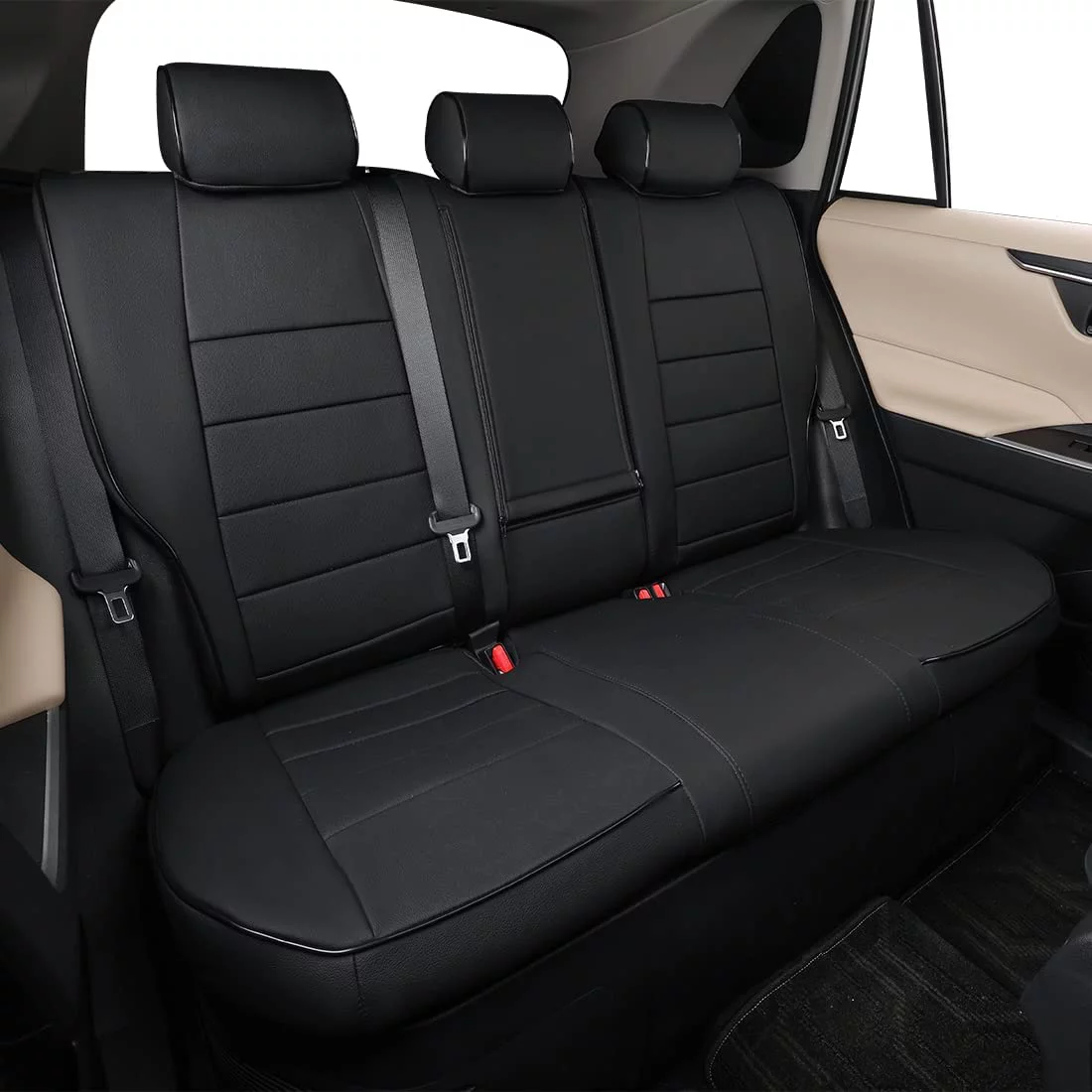 EKR Custom Fit Corolla Car Seat Covers for Toyota Corolla L LE 2023 2024-Full Set Leather Auto Seat Covers (Black)