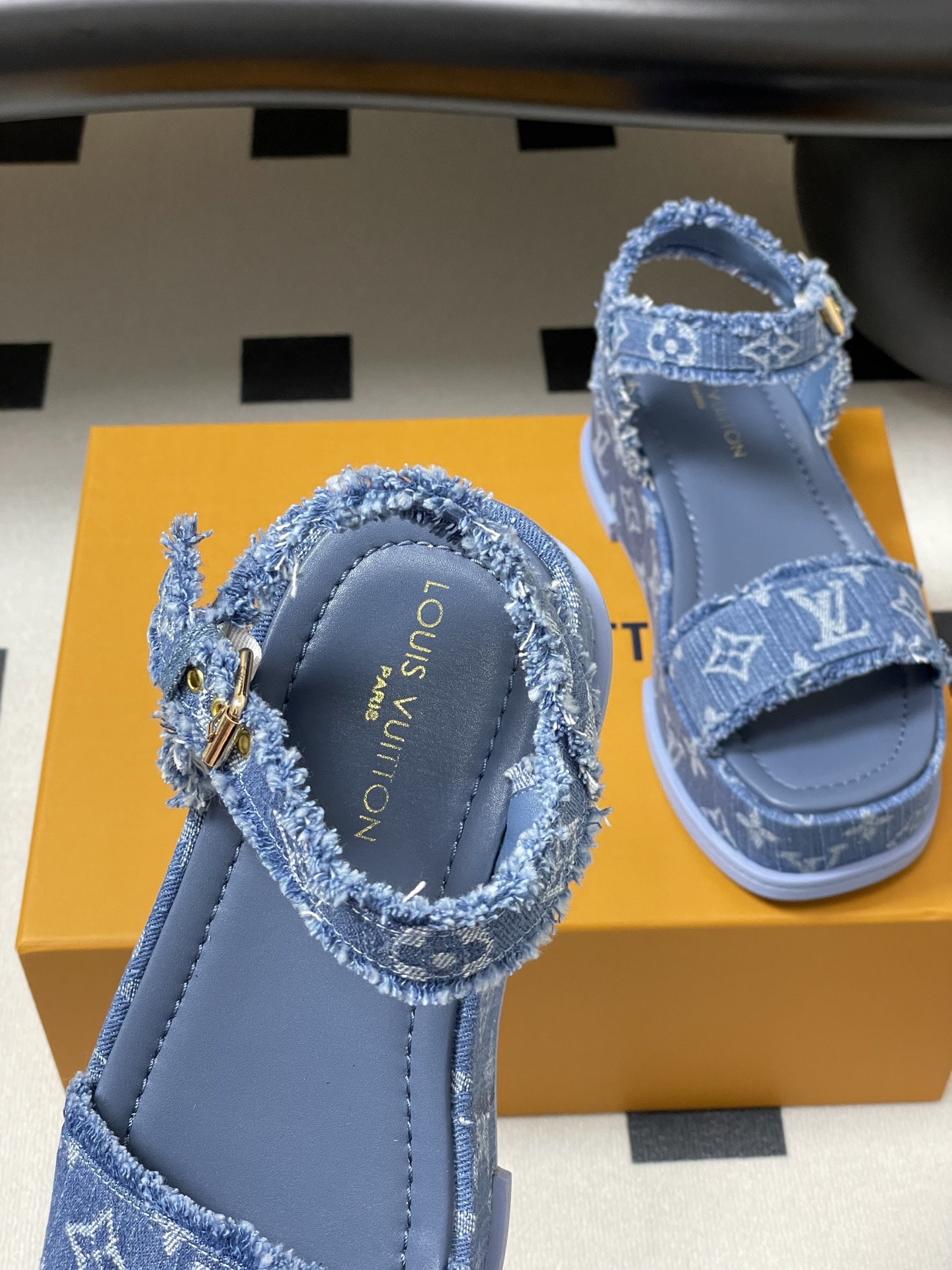 Louis Vuitton By The Pool Maya Flatform Sandal Blue