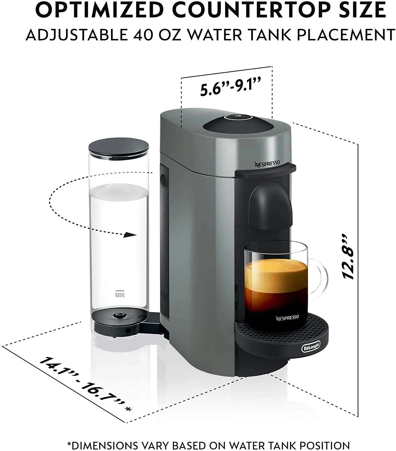 Nespresso Vertuo Plus Coffee and Espresso Maker by De’Longhi, Grey with Aeroccino Milk Frother  sgtnighsdesigns