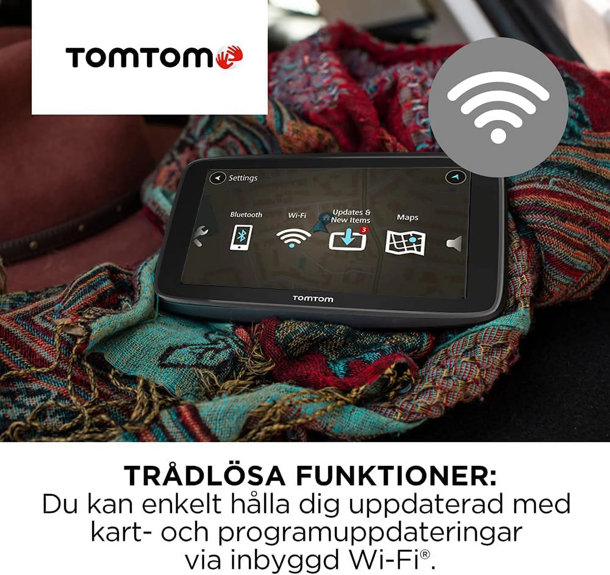 TomTom Car Sat Nav GO Classic, 6 Inch, with Traffic Congestion and Speed Cam Alert Trial Thanks to TomTom Traffic, EU Maps, Updates via WiFi, Integrated Reversible Mount