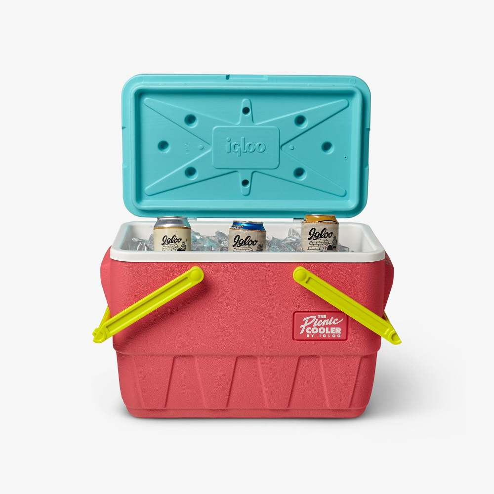 Igloo Retro Picnic Basket Hard Cooler Watermelon/White 25qt
