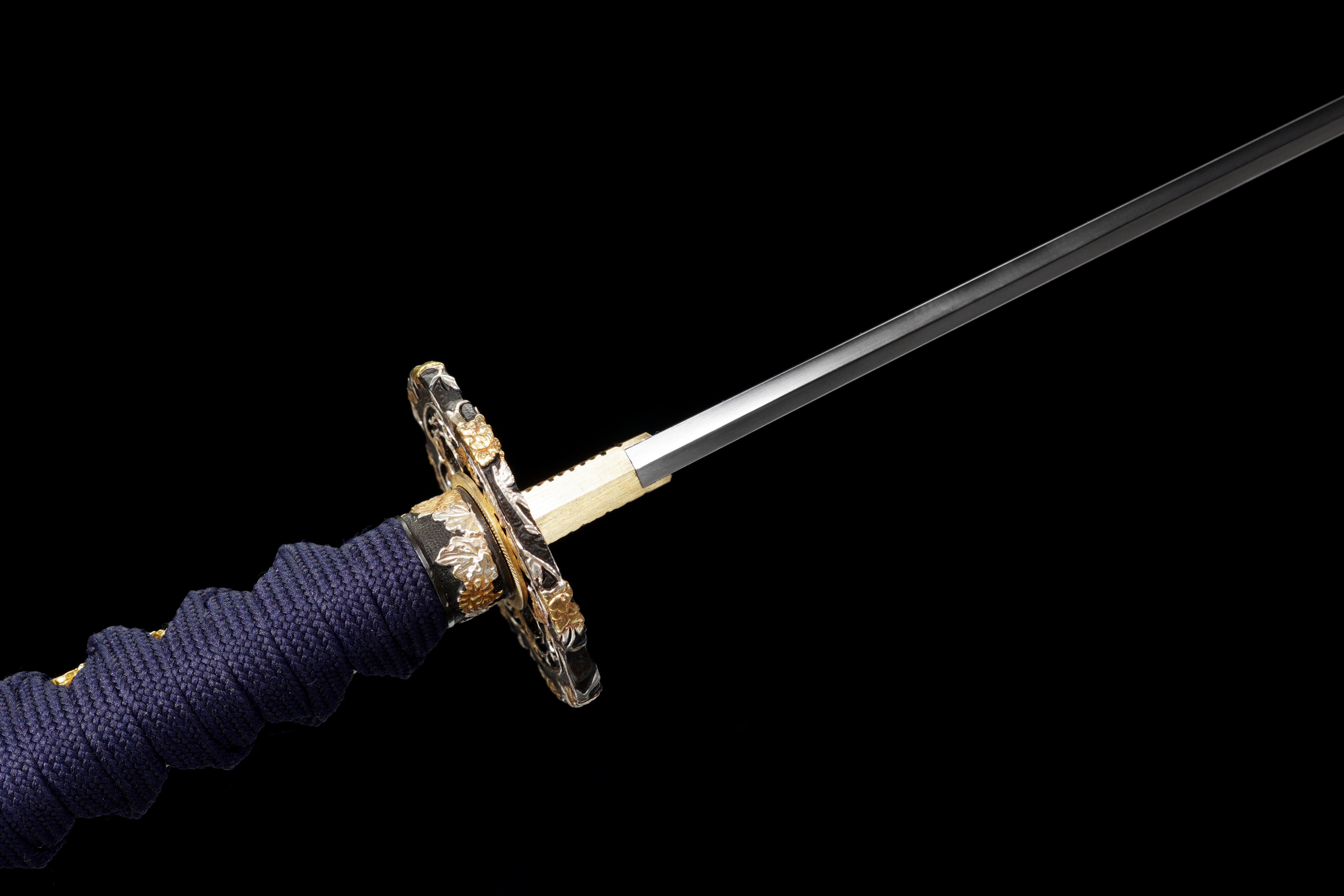 Handmade Katana T10 Steel Clay Tempered Choji Hamon Crane Tsuba Full Tang