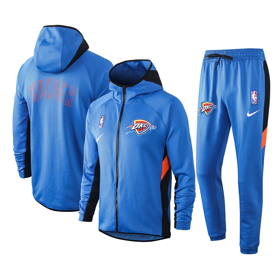 Men's Oklahoma City Thunder 2019/20 Showtime Full-Zip Therma Flex Performance Hoodie