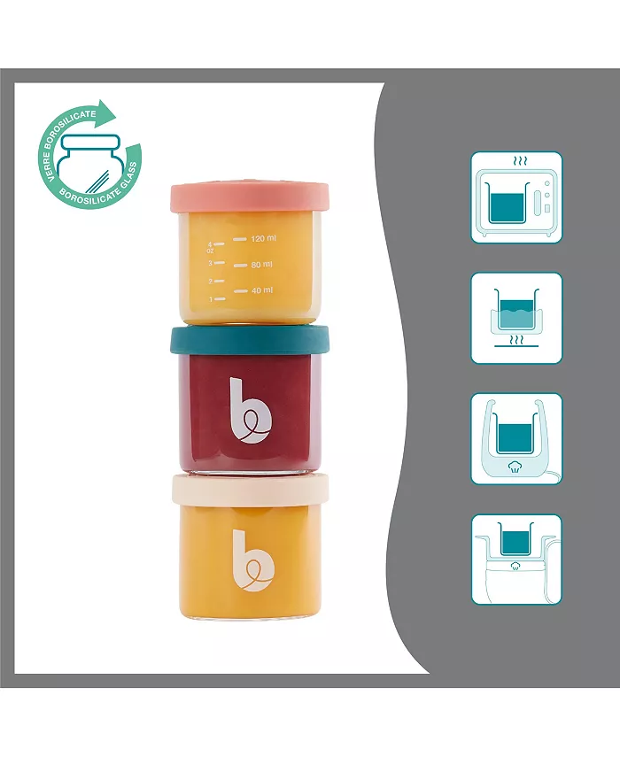 Babymoov Isy Bowls Food Container Glass (set of 9) 6 x 8.5oz + 3 x 4oz
