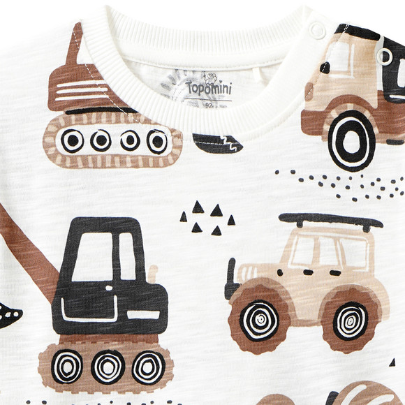 Topomini Baby T-Shirt mit Fahrzeug-Motiven