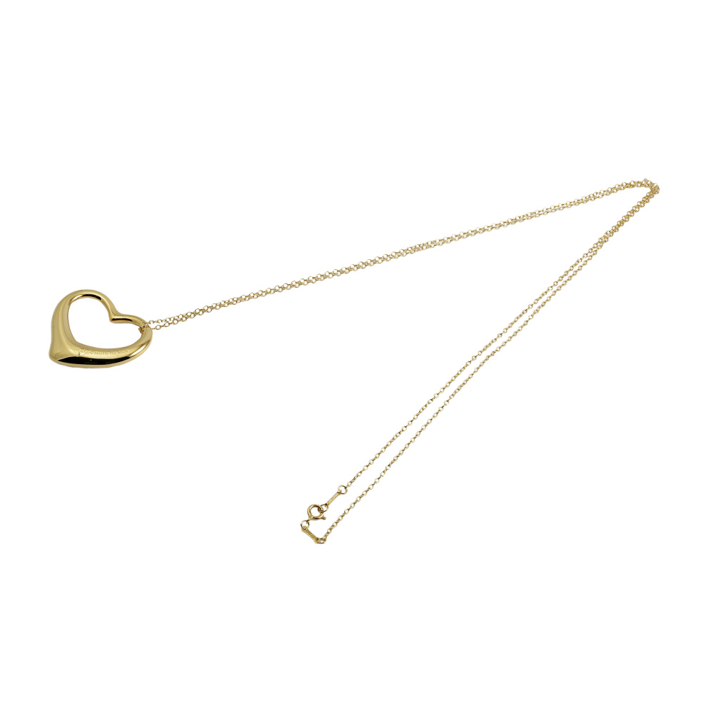 Tiffany & Co. Open Heart Peretti Necklace 18K Yellow Gold