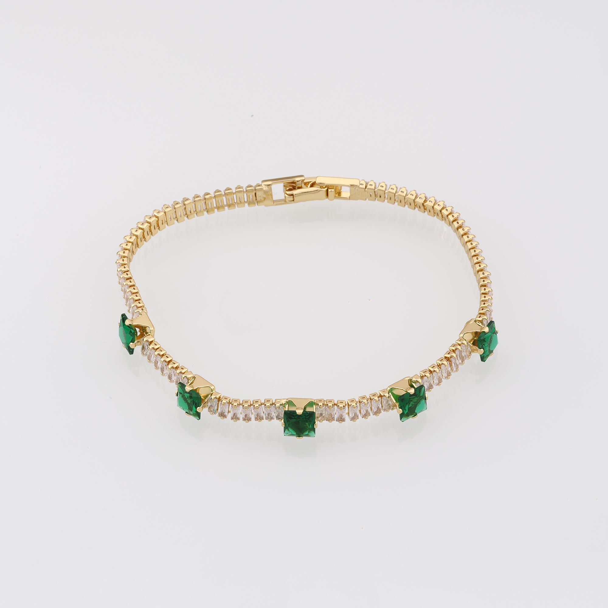18K Gold Filled Zircon Bracelet,Rectangle Bracelet,Everyday Bracelet,Tennis Bracelet,Ladies Bracelet,Gift For Her