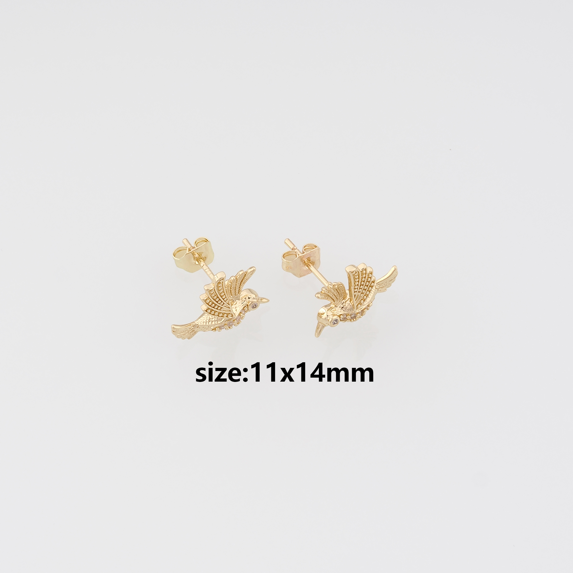 18K Gold Filled Bird Stud Earrings,Dangle Earring,Bird Earrings,Minimalist Earring,Gift for Wife