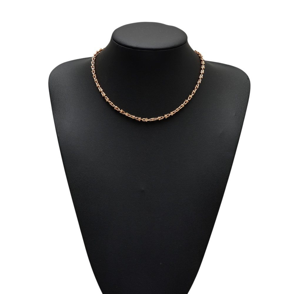 Tiffany & Co. Hardware Microlink Necklace 18K Rose Gold 73584477