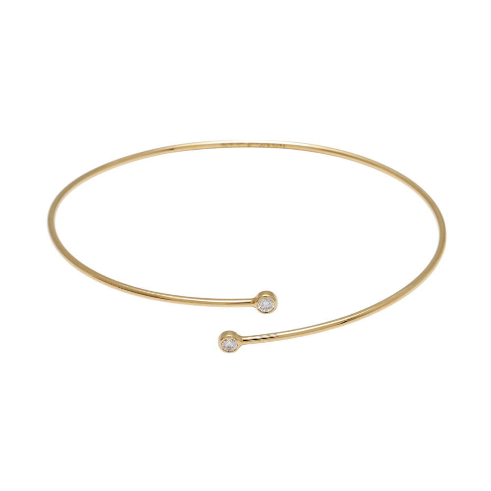 Tiffany & Co. Elsa Peretti Diamond Hoop Single Row Bracelet 18K Yellow Gold 60152217