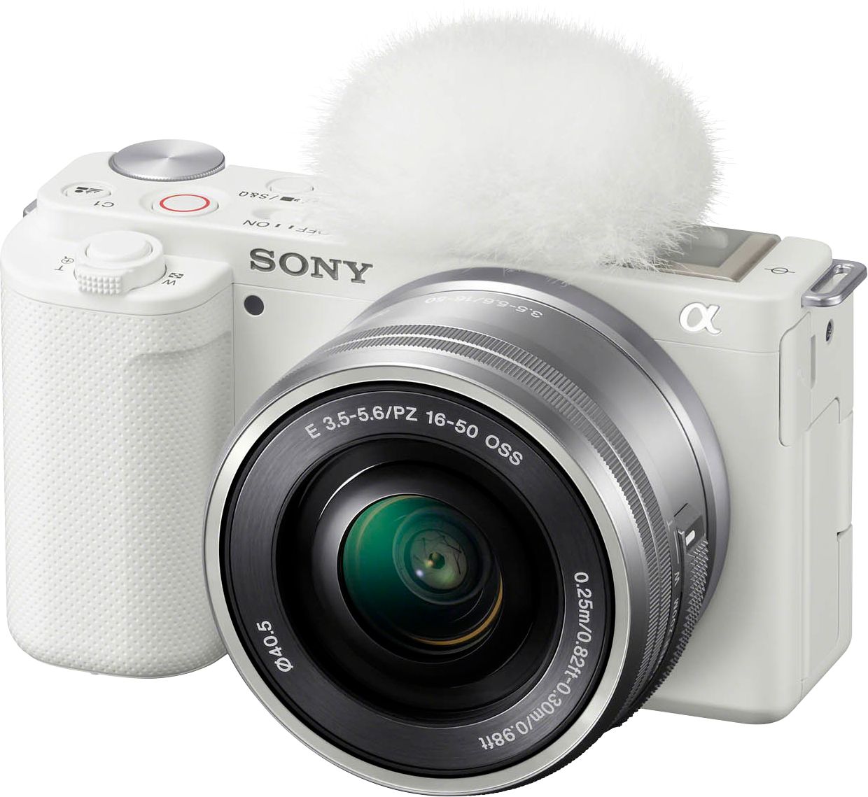 Sony - Alpha ZV-E10 Kit Mirrorless Vlog Camera with 16-50mm Lens - White