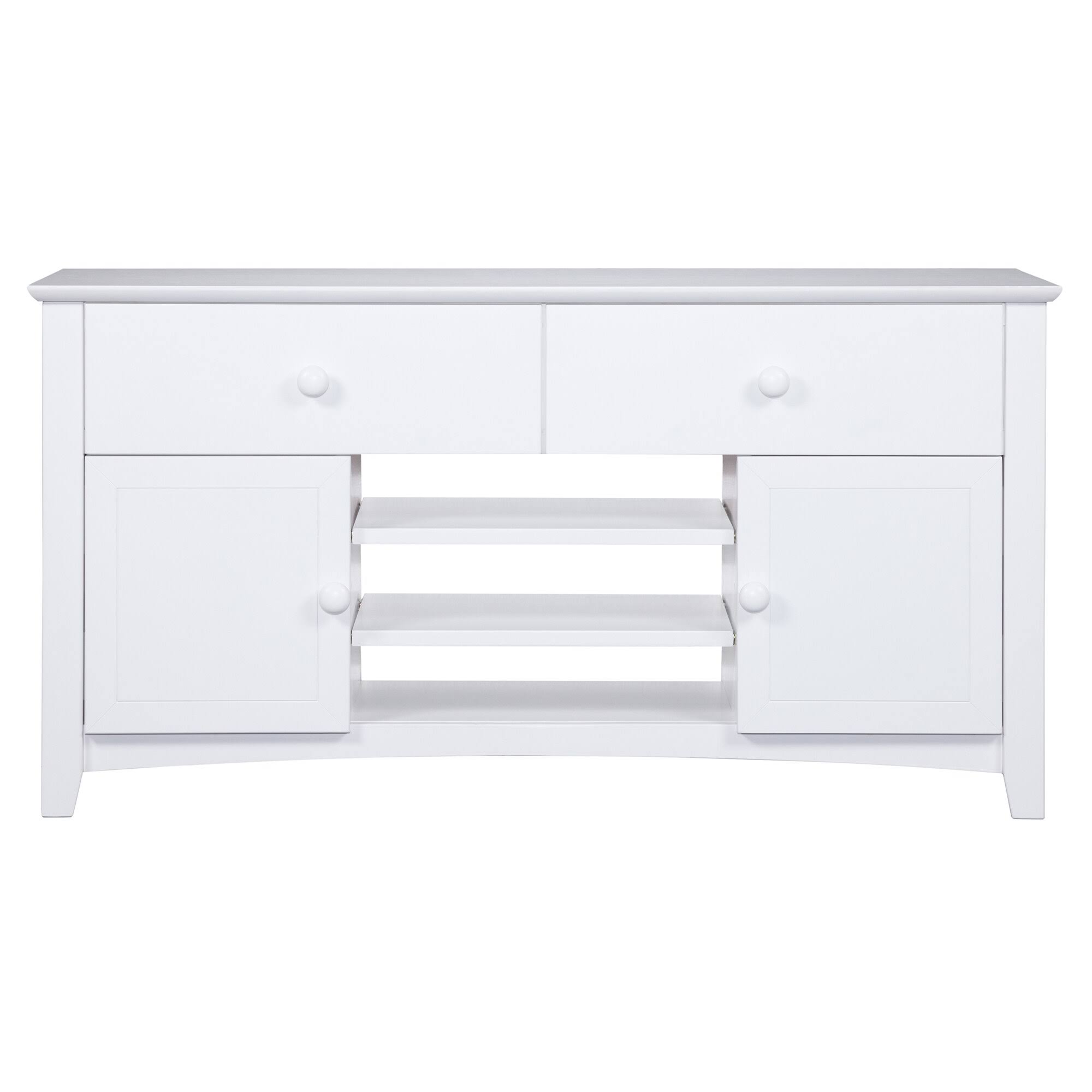 Atlantic Nantucket 2 Drawer 50 inch Entertainment Console with Adjustable Shelves in White