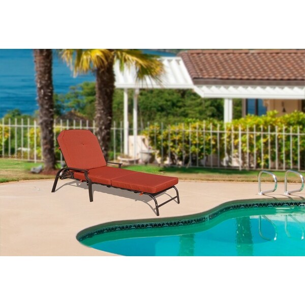 Kozyard Maya Outdoor Chaise Lounge Weather and Rust Resistant Steel Chair