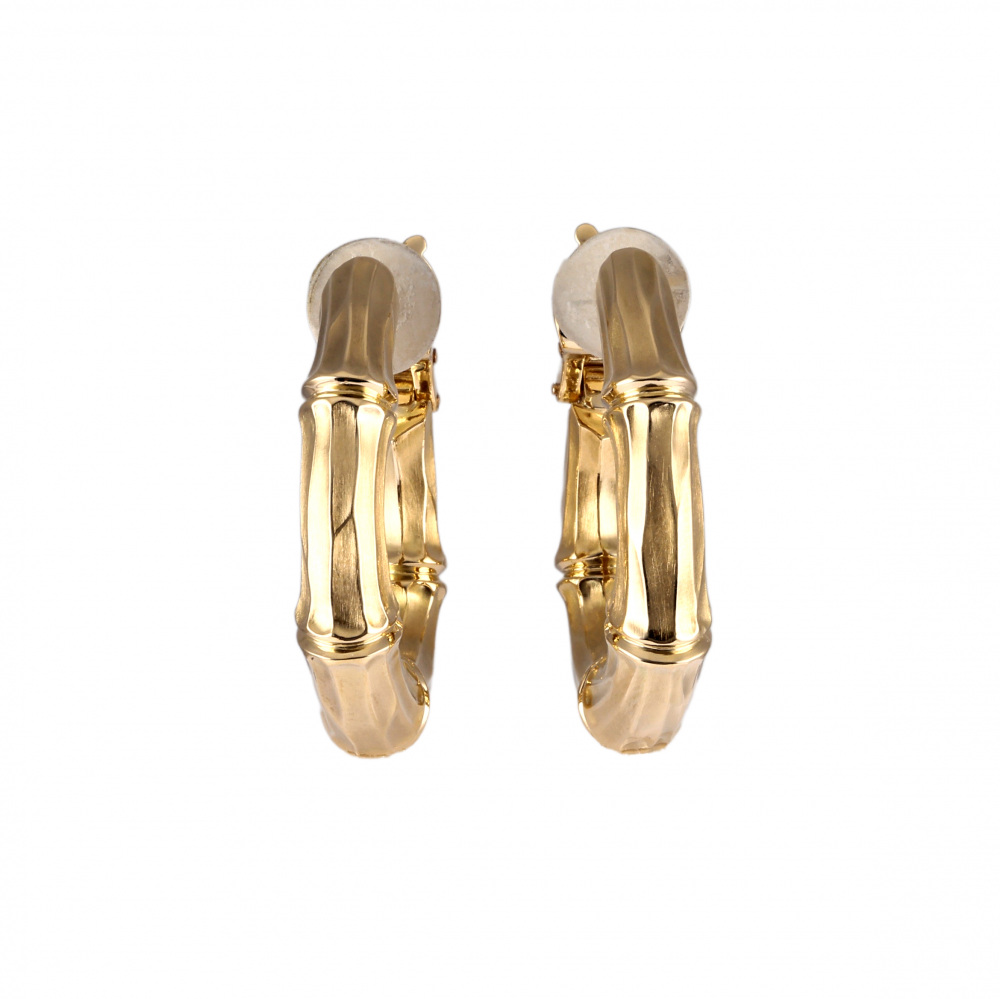 Cartier Bamboo Hoop Earrings 18K Yellow Gold
