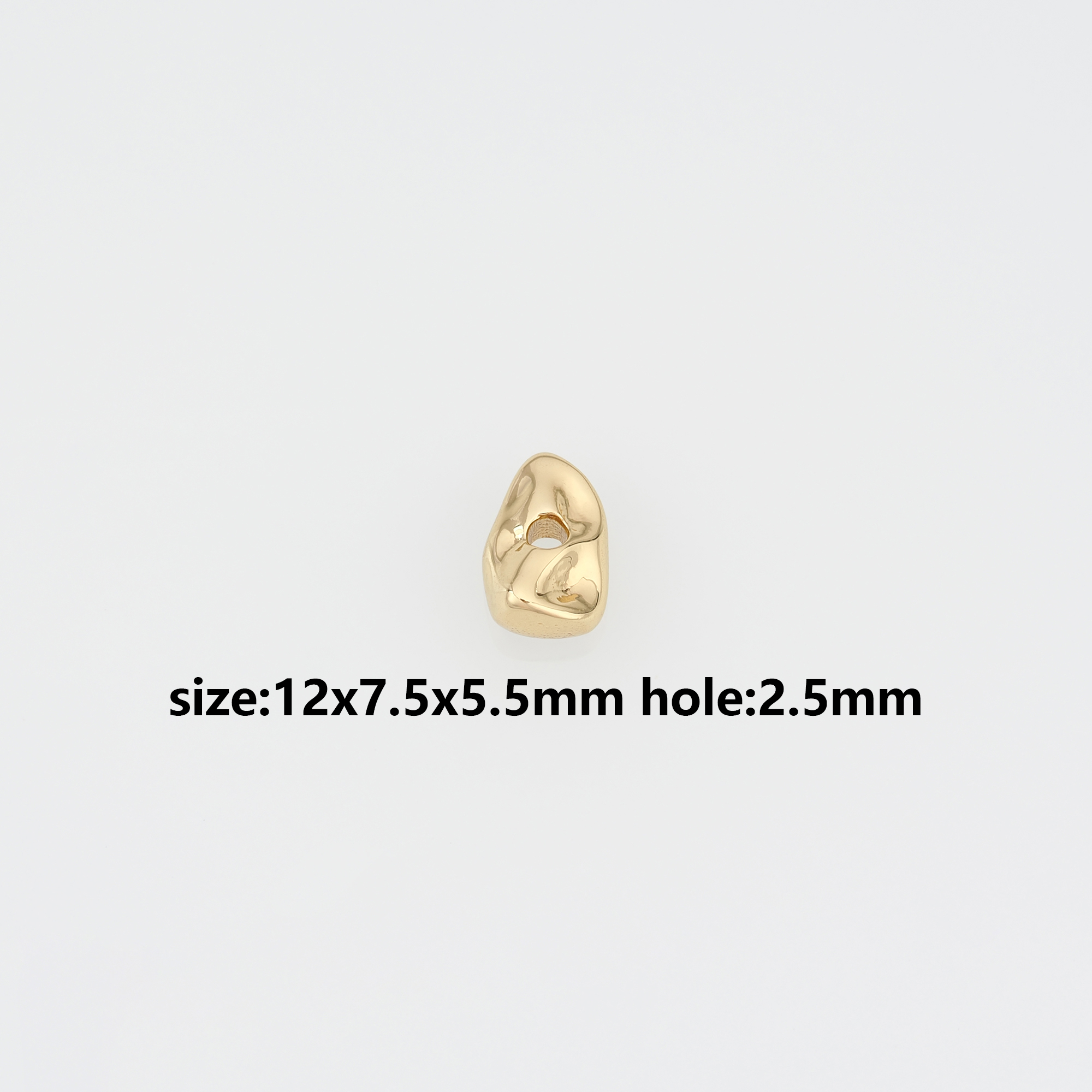 18K Gold Filled Geometric Spacer Beads,Irregular Bead for Bracelet Jewelry Necklace Making Supply