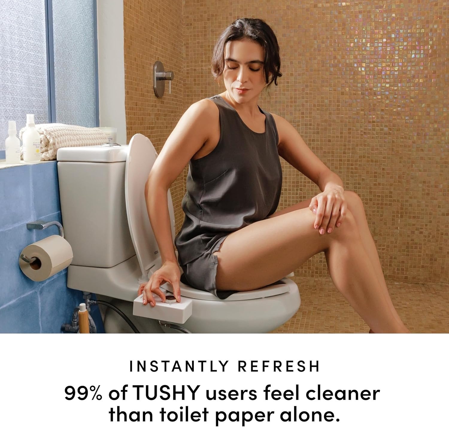 Non-Electric Bidet Toilet Seat Attachment, Adjustable Water Pressure & Nozzle Angle