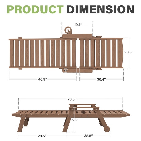 HDPE Frame Adjustable Backrest Patio Lounge Chair