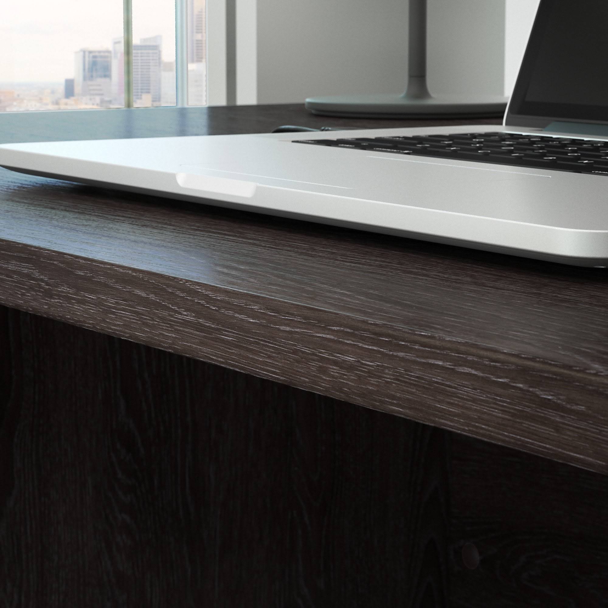 Bush Furniture - Kensington 60W L Shaped Office Desk in Charcoal Gray - KND360CRK