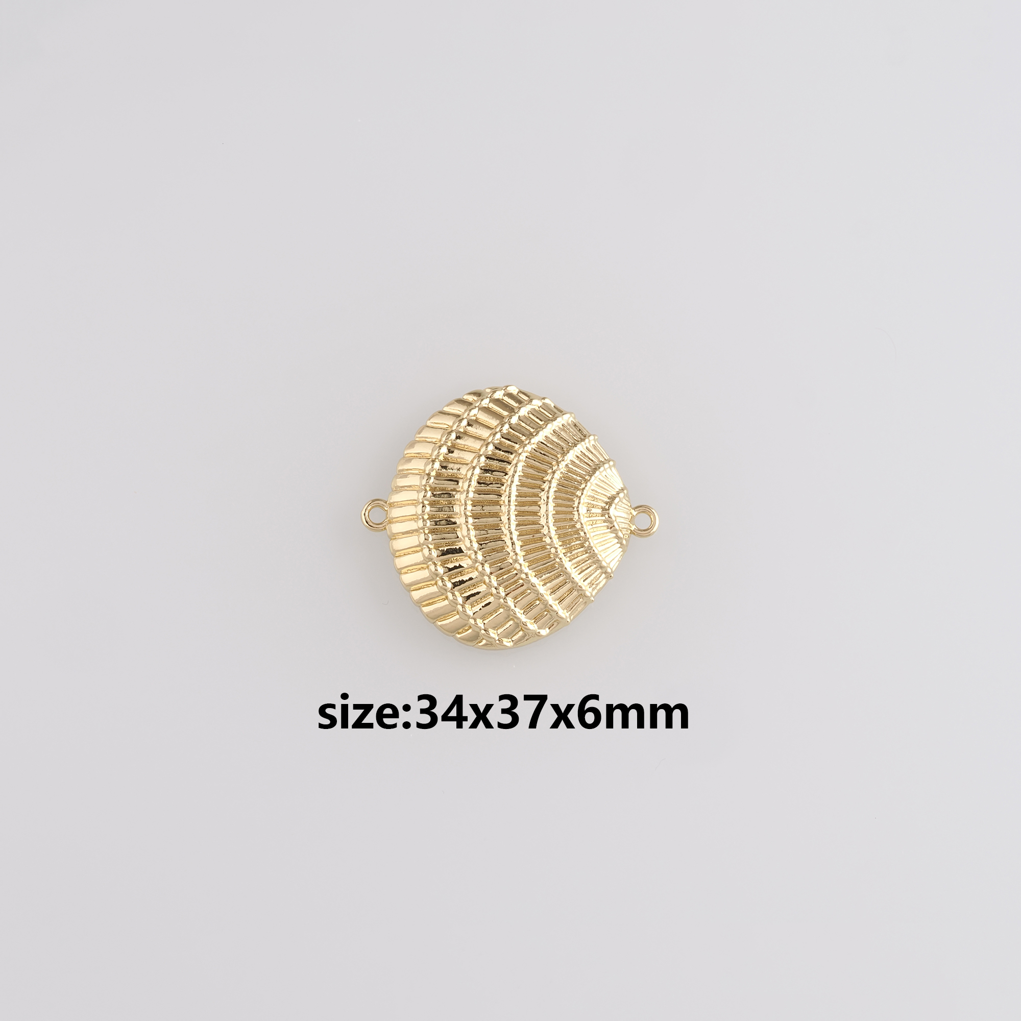 18K Gold Filled Scallop Connector,Gold Scallop Charm Necklace Bracelet for DIY Jewelry Making Supply