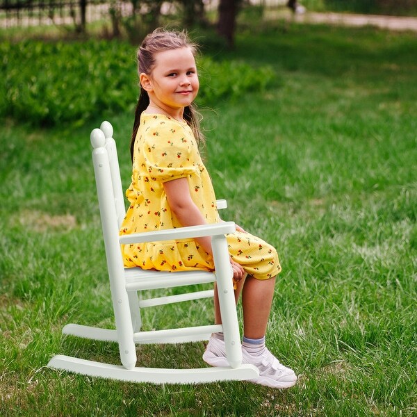 Children's Wooden Rocking Chair White Poplar