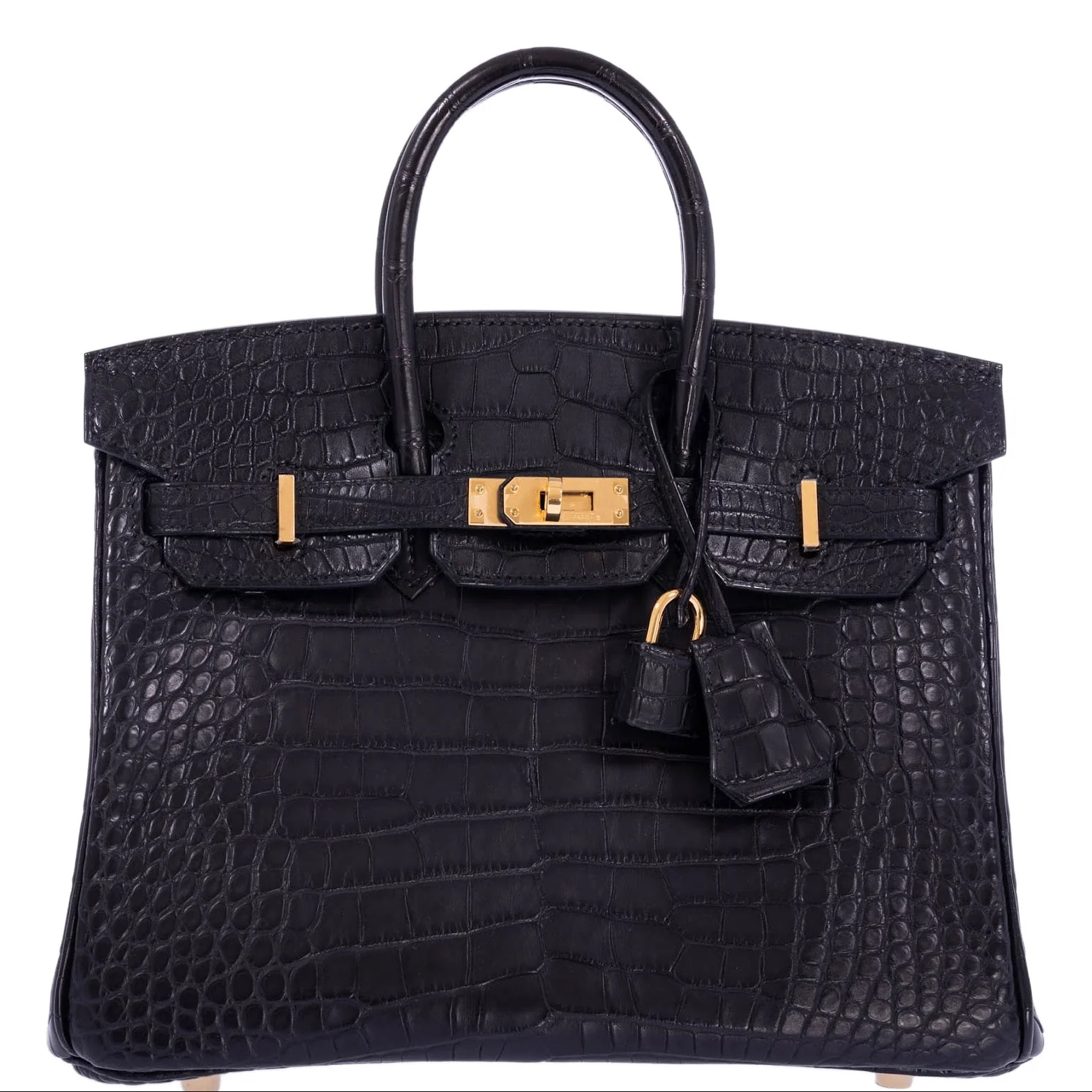 Hermès Birkin 25 Noir Matte Alligator Gold Hardware