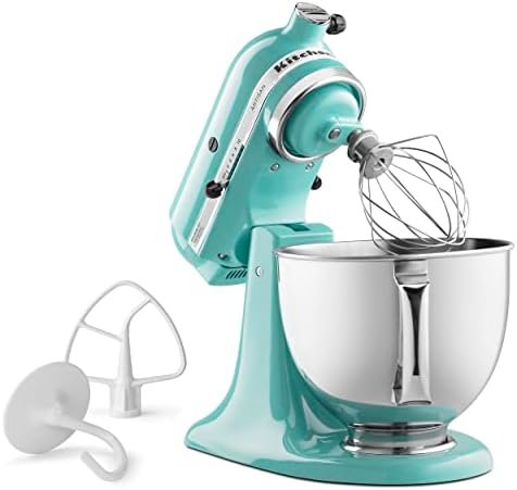 5 Quart Tilt Head Stand Mixer with Pouring Shield, Aqua Sky