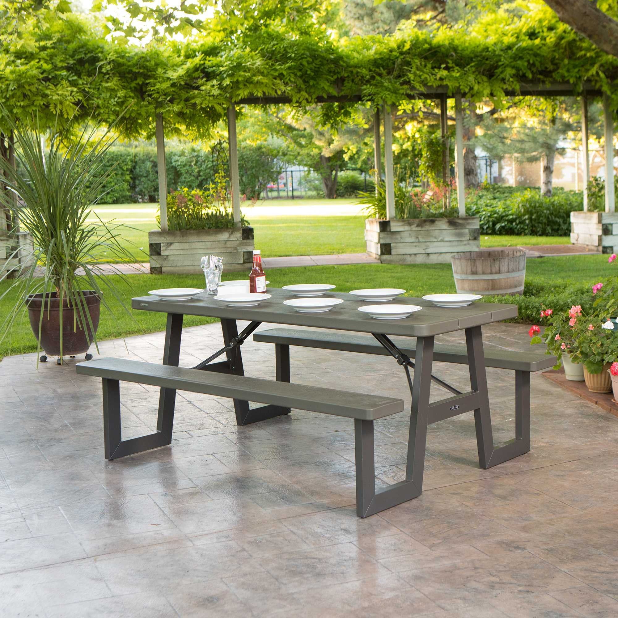 Lifetime 6-Foot W-Frame Folding Picnic Table, 60233