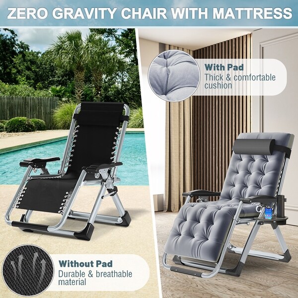DoCred Zero Gravity Chair,Folding Lawn Chaise Recliner Lounge Chair