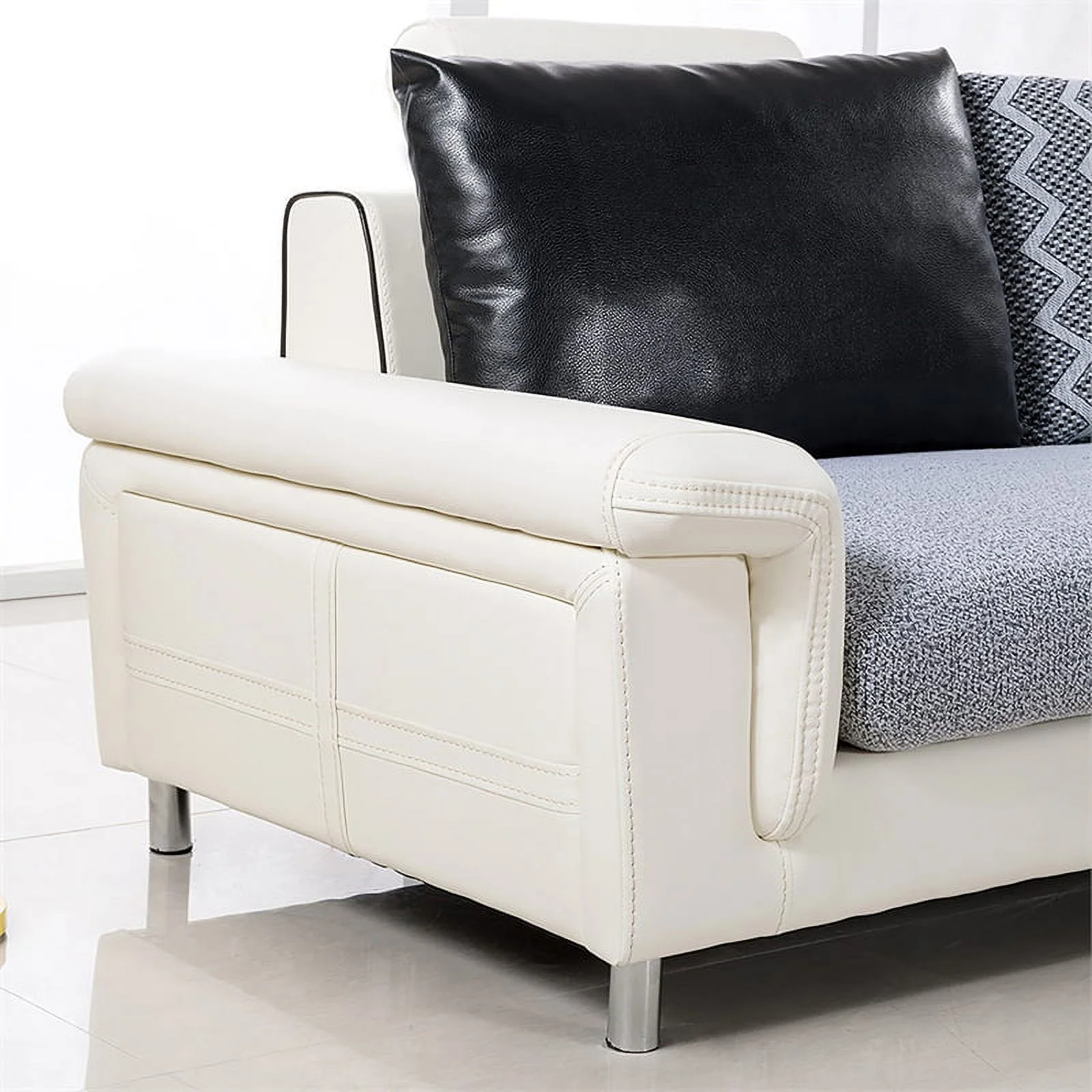 AE-L343 Gray Color With Fabric Sectional Left Facing Chaise