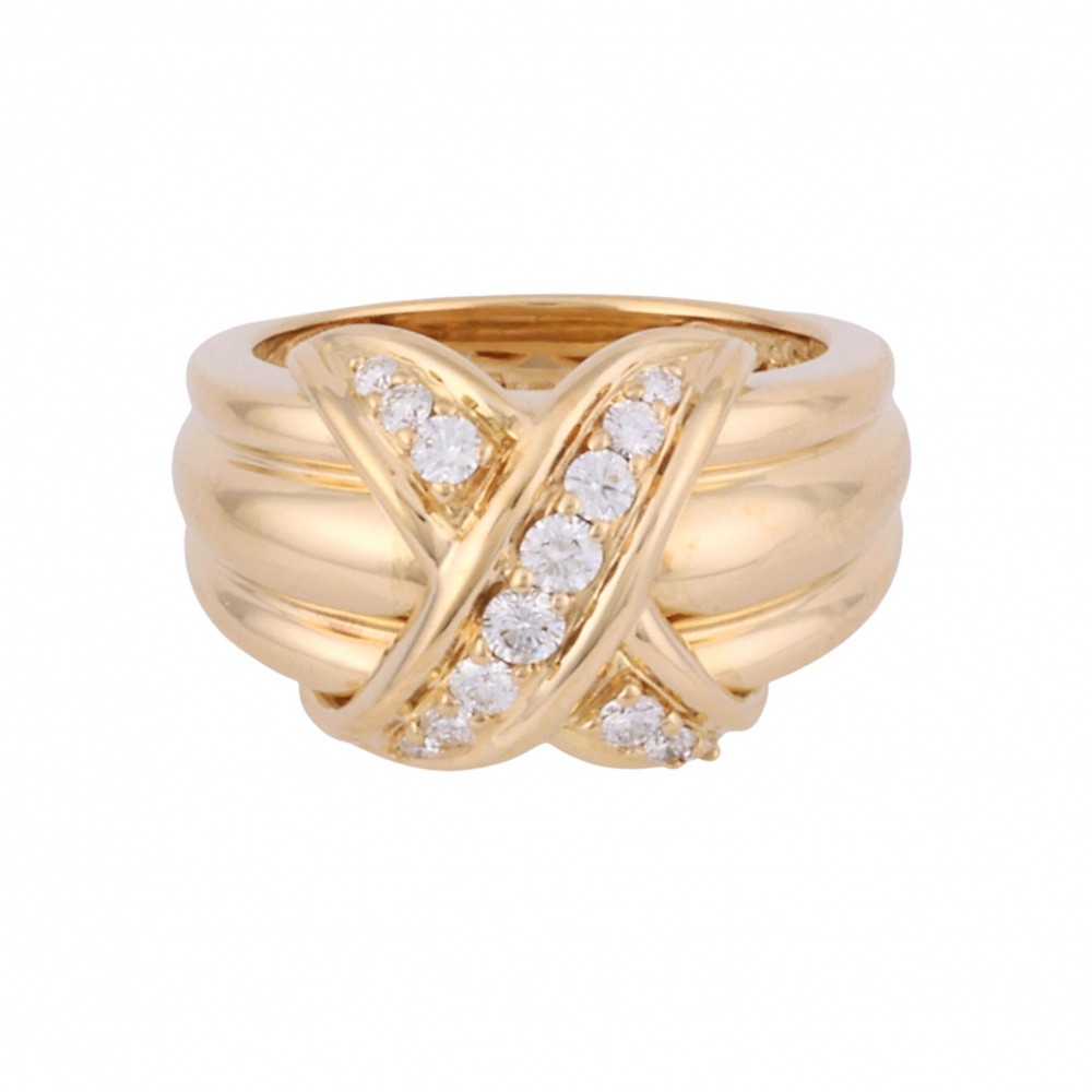 Tiffany & Co. Tiffany Signature K18YG Yellow Gold Ring Diamond