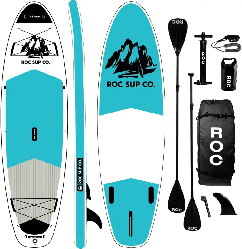 Roc All-in-One Inflatable SUP Kit – Includes Paddle, Pump, Fins & Carry Bag