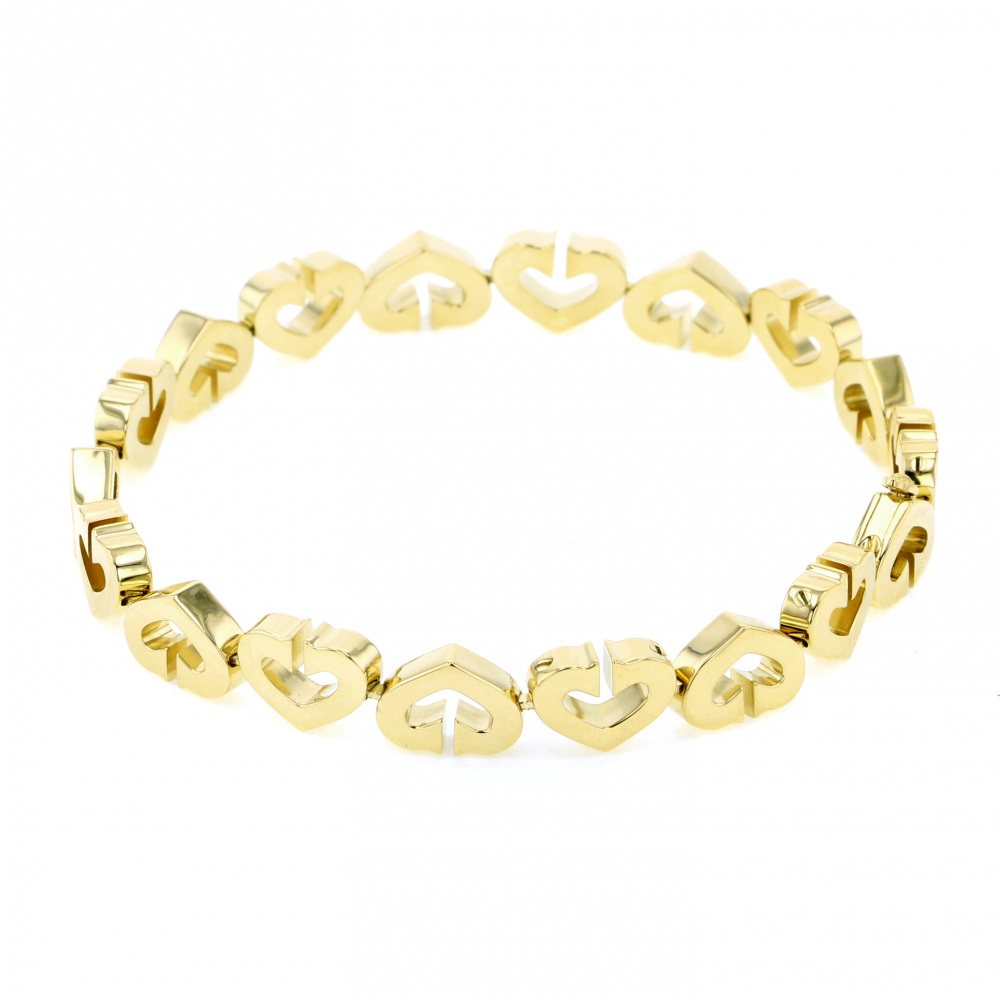 Cartier Yellow Gold C Heart Bracelet K18YG