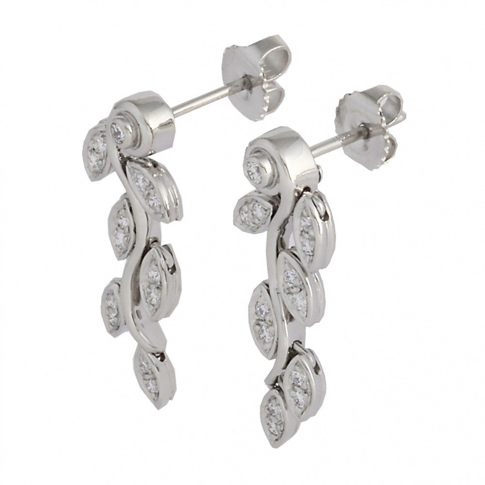 Tiffany & Co. Paloma Picasso Leaf Earrings Platinum Diamond