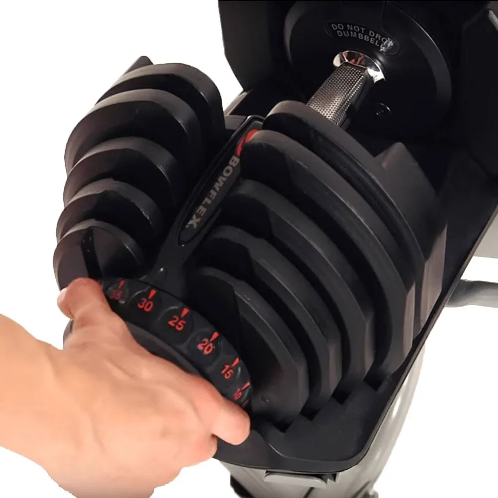 Bowflex SelectTech 1090 Adjustable Dumbbell, 10-90 lbs, Black