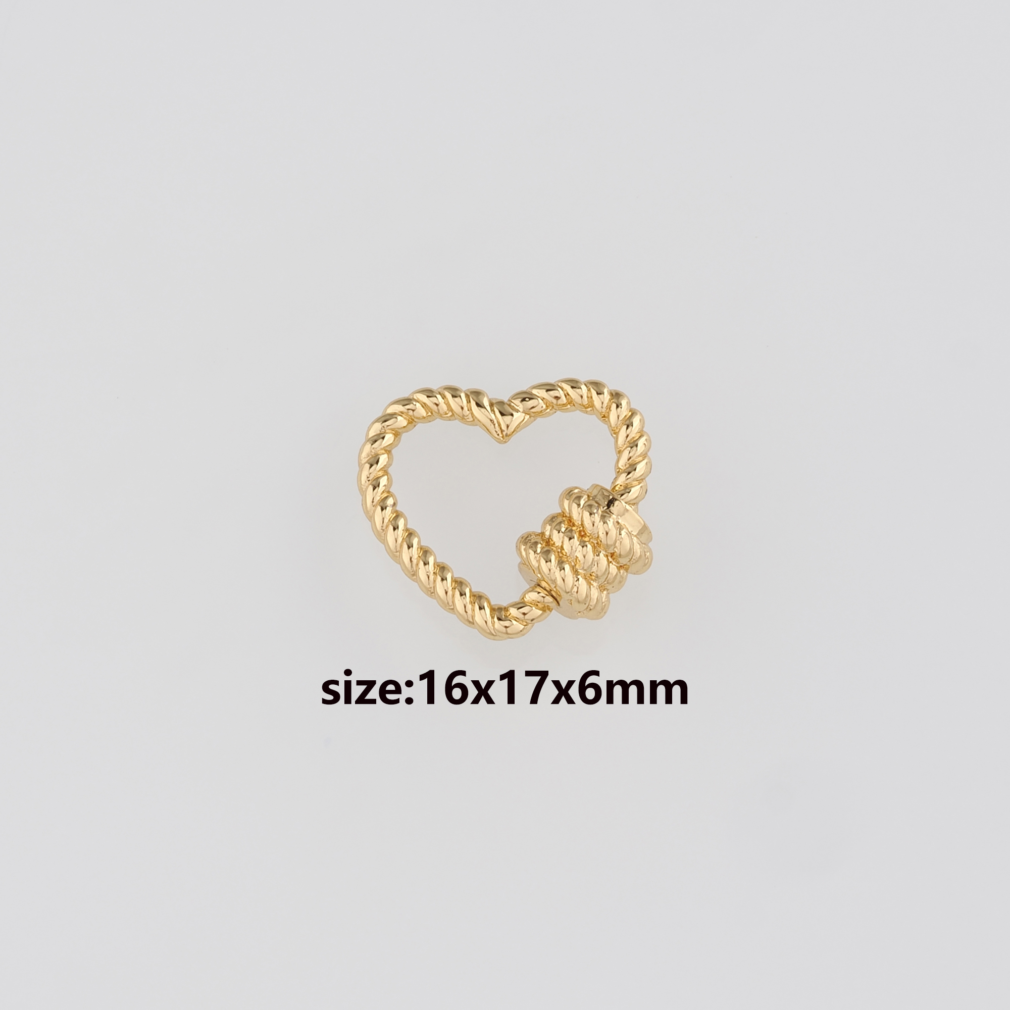 18K Gold Filled Heart Carabiner Clips,Heart Screw Clasp Lock for DIY Jewelry Finding Necklace Bracelet