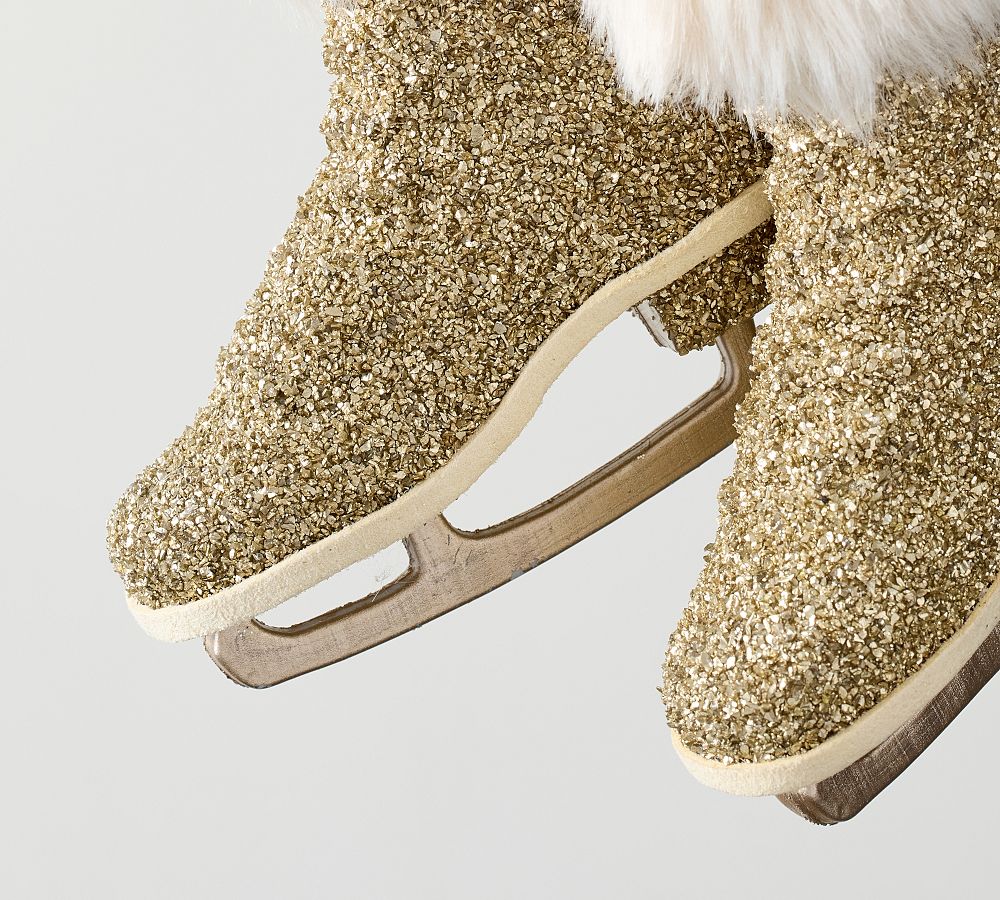 Sparkly Gold Skates Ornament  sgtnighsdesigns