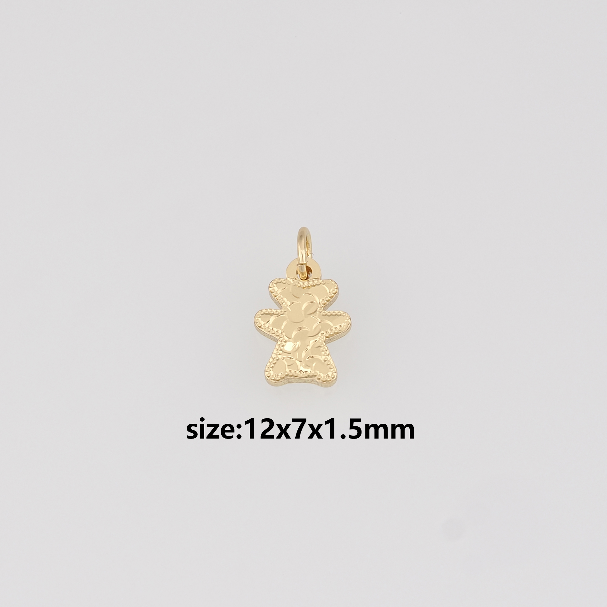 18K Gold Filled Bear Pendant,Dainty Bear Charm Earrings Necklace for DIY Jewelry Making Supply