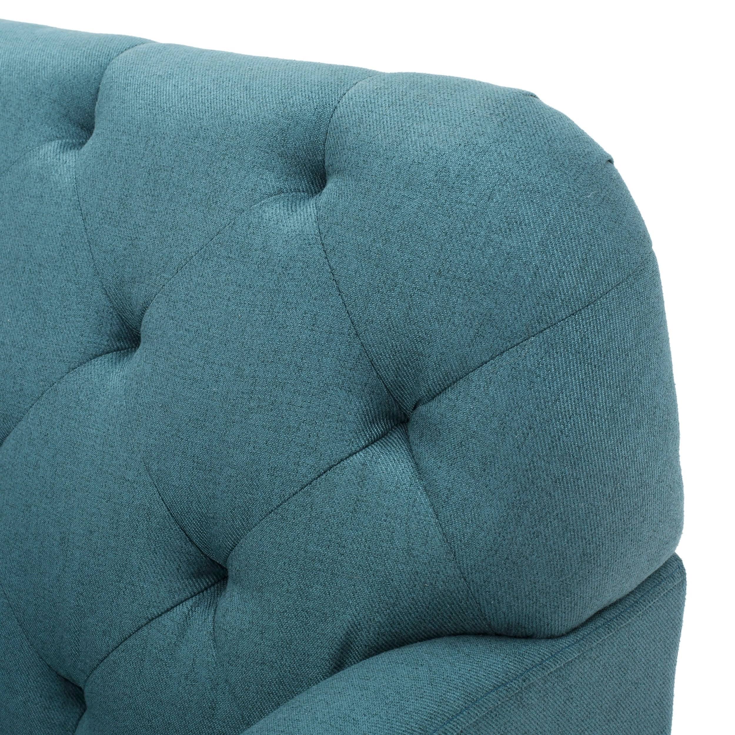 Christopher Knight Home Jessup Tufted Fabric Loveseat Sofa by, Dark Blue