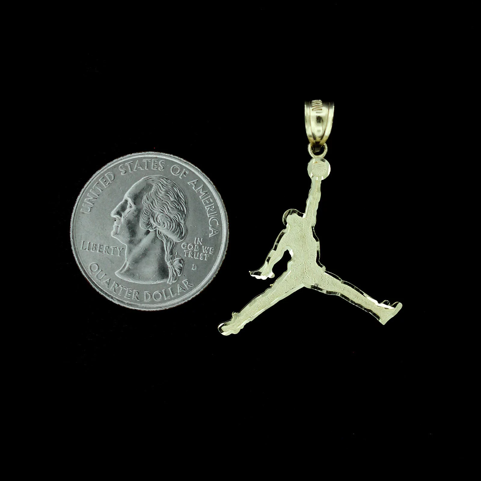 Mens 10K Yellow Gold Michael Jordan Jumpman Pendant With 2.5mm Cuban Link Chain Necklace Set