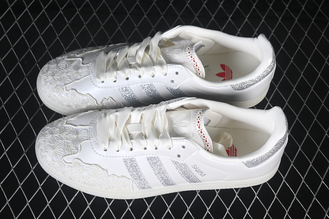 Adidas Samba Og Clover Casual Board Shoes Silver/Light Gray HP3658