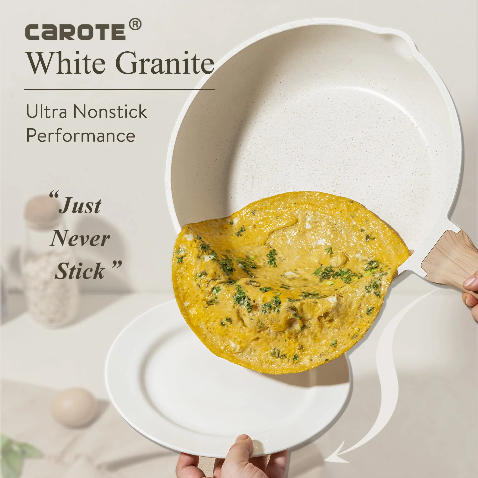 CAROTE 14 Pcs Pots and Pans Set, Nonstick Cookware Set