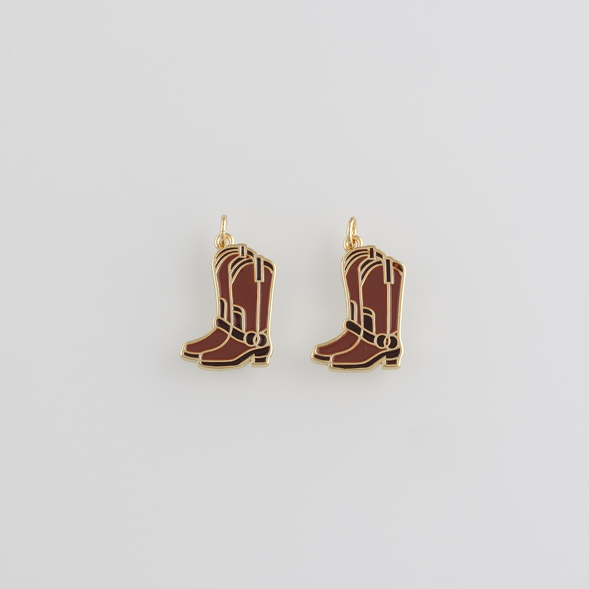 18K Gold Filled Cowboy Boots Pendant,Enamel Shoe Charm Earrings Necklace for DIY Jewelry Making Supply
