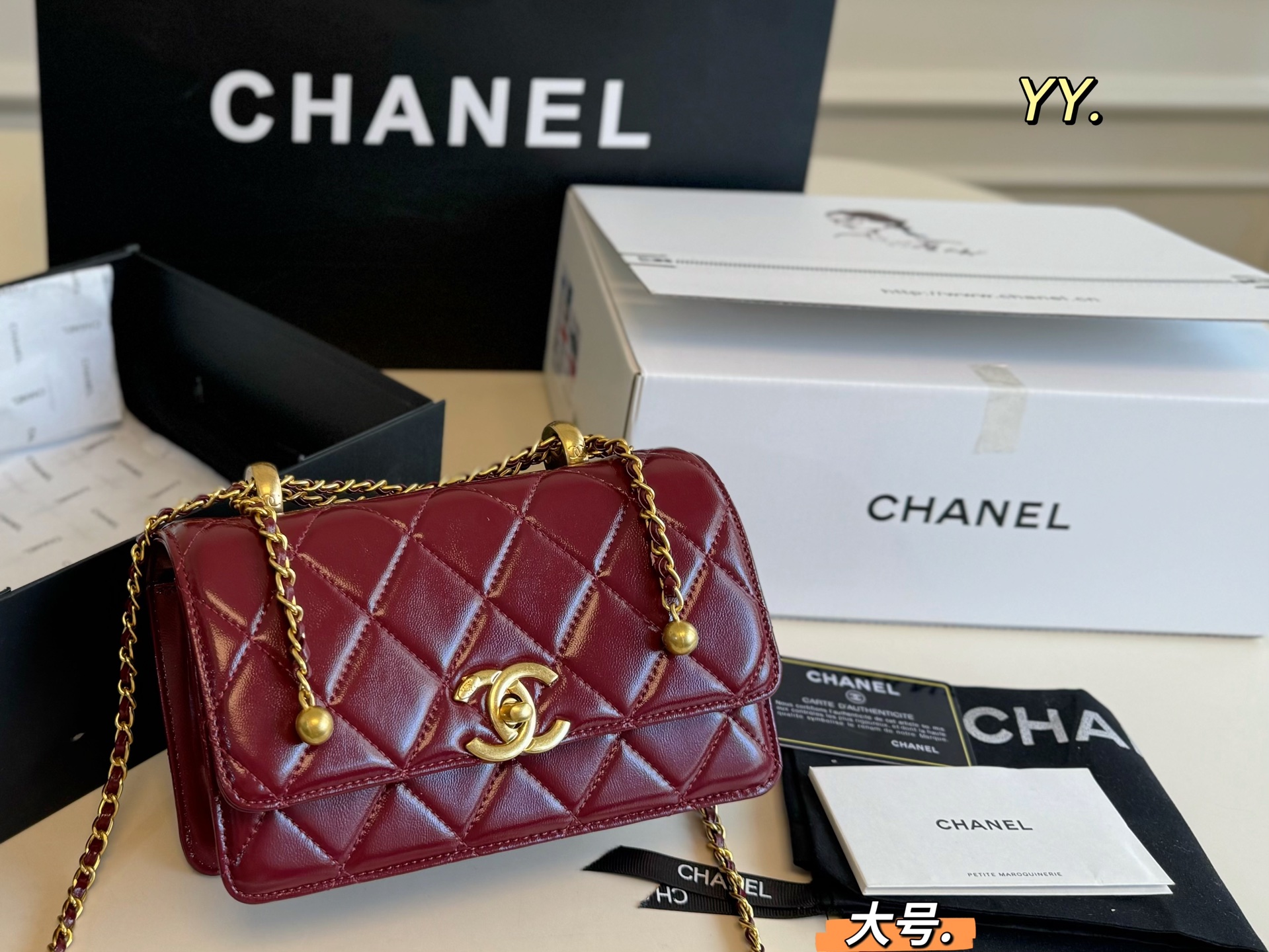 Chanel's new drawstring double gold bead bag - cnluxepick
